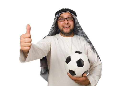 Concept with arab man isolated on white