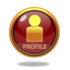 Profile circular icon on white background