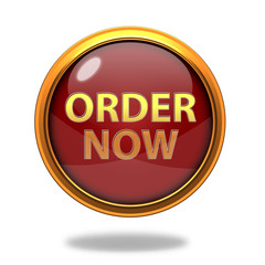 Order now circular icon on white background