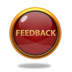 Feedback circular icon on white background