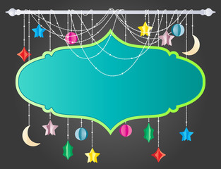Hanging board with moon and stars for any special greetings