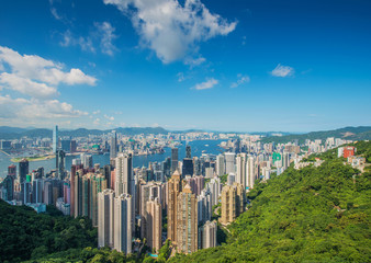 Fototapeta na wymiar View of Hong Kong during the day