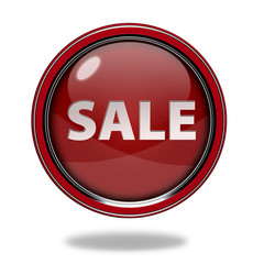sale circular icon on white background