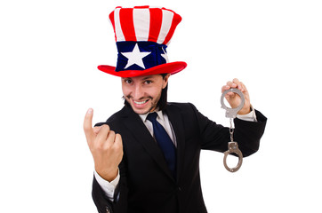 Young businessman isolated on the white background