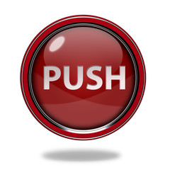push circular icon on white background
