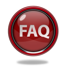 faq circular icon on white background
