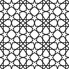 Black and white geometric seamless pattern background..