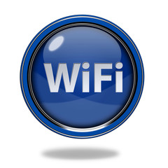 wifi circular icon on white background