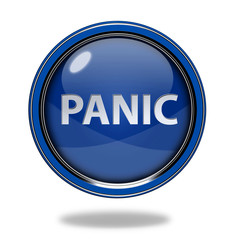 panic circular icon on white background