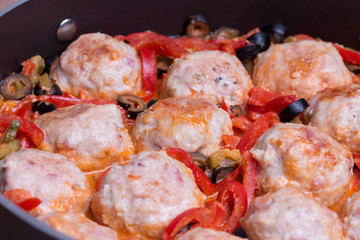 Spanish Meatballs albondigas with vegetables