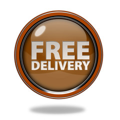 Free delivery circular icon on white background