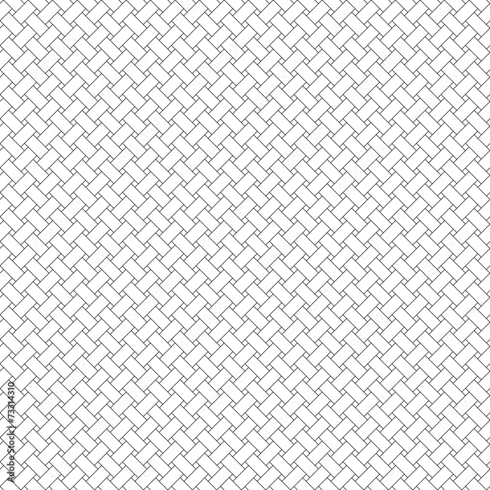 Wall mural black and white geometric seamless pattern with weave style.