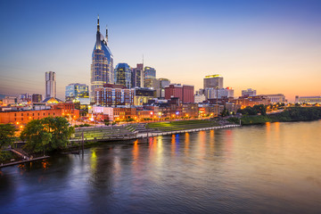 Nashville, Tennessee, USA City Skyline - obrazy, fototapety, plakaty