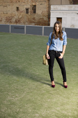 Girl posing in her autumn outfit