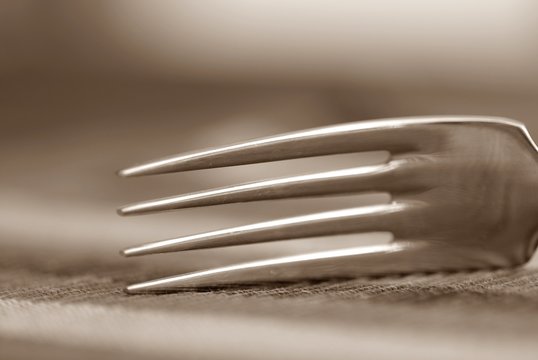 Gabel in Sepia