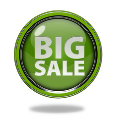 Big sale circular icon on white background