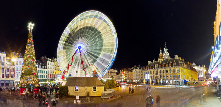 Grande roue &agrave; Lille &agrave; No&euml;l