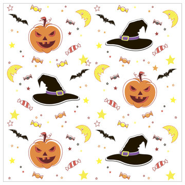 Halloween seamless background. Vector illustration.