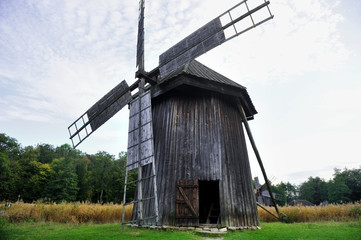 Old wooden windmill