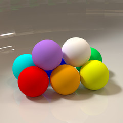 Abstract colorful 3D geometric shapes. Spheres