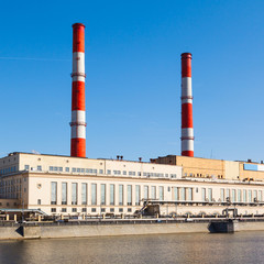 Power station at embankment of Moskva River