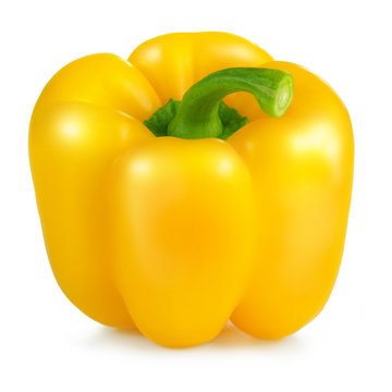 Yellow Bell Pepper Isolated On White