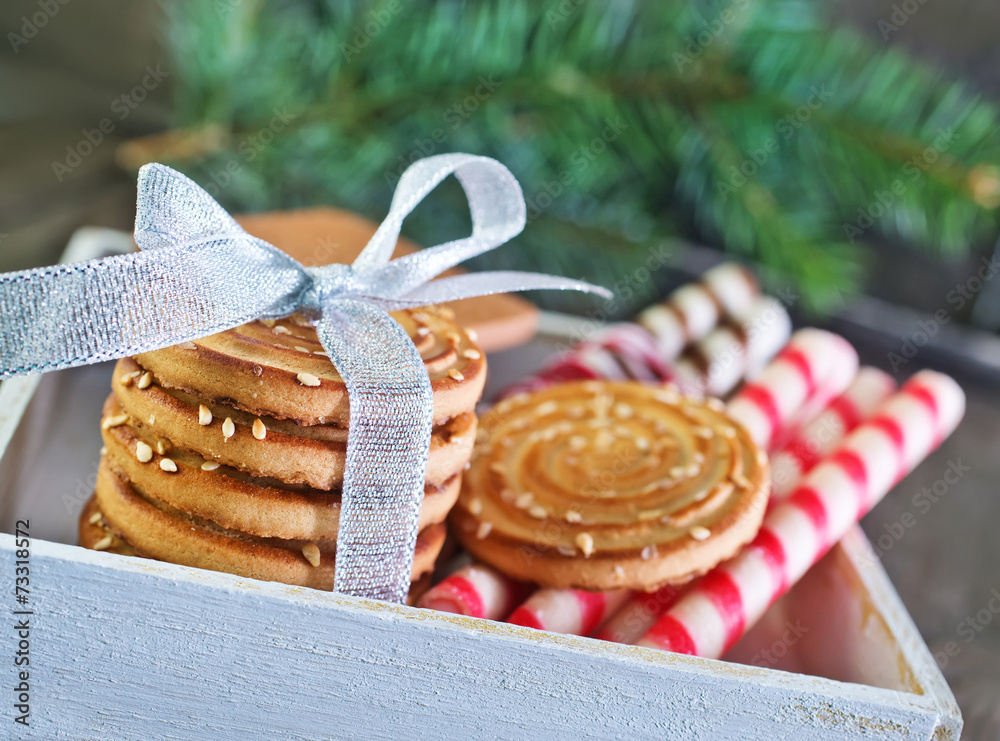 Wall mural biscuit sticks and cookies