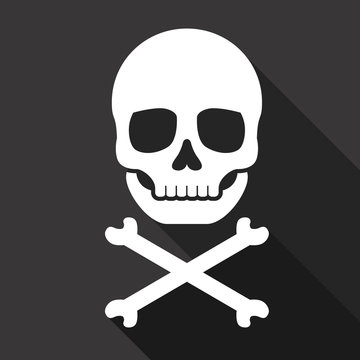 Vector Skull and Crossbones Flat Icon