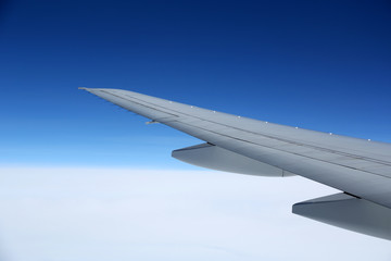 airplane wing flying