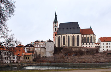 Fototapeta na wymiar Saint Vitus cathedral in Cesky Krumlov, Czech