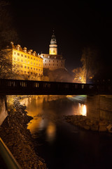 Fototapeta na wymiar Castle of Cesky Krumlov at night, Czech Republic