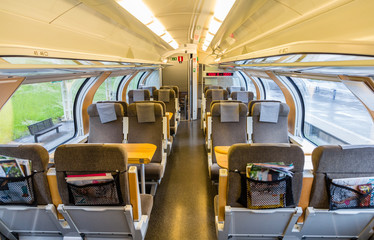Interior of Sweden suburban train, upper deck