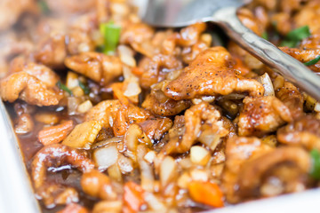Thai food with chicken and vegetables