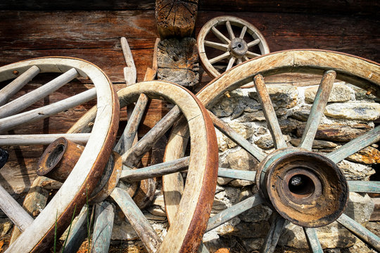 old wagon wheels