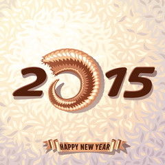 2015 New Year on wool background