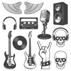 Set of rock and roll music elements. - 73322748