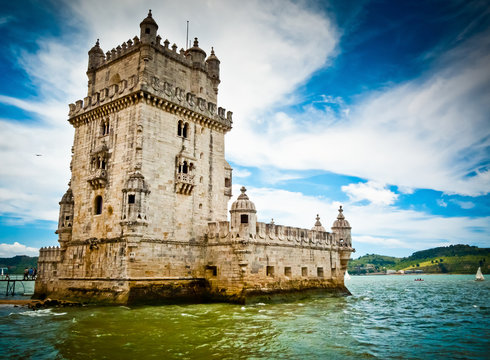 Belem Tower and Tagus river