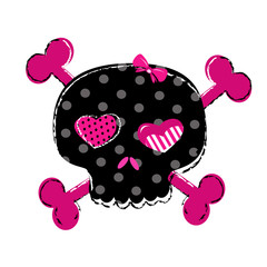 cute skull with crossbones