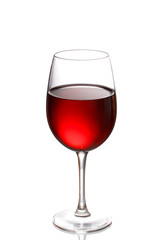 Glass of wine isolated on a white background