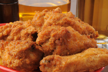 Chicken wings and beer