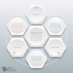 Infographics Vector Background Honeycomb Structure 3-step