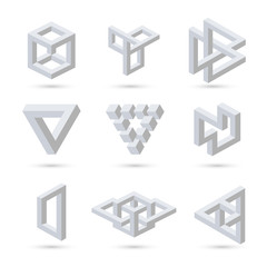 Geometric optical illusion symbols. Vector