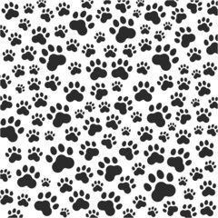 Fototapeta premium Cat or dog paws background. Vector