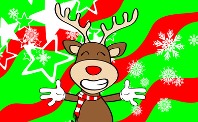 xmas reindeer cartoon expression background01