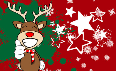 xmas reindeer cartoon expression background9