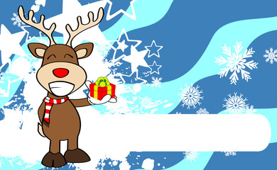 xmas reindeer cartoon expression background7