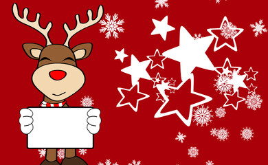 xmas reindeer cartoon expression background6
