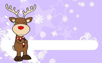 xmas reindeer cartoon expression background4