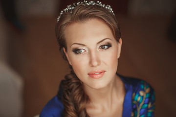 Beautiful bride wedding makeup hairstyle