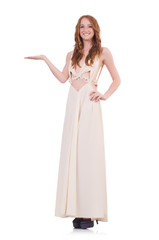 Naklejka premium Woman isolated on the white background